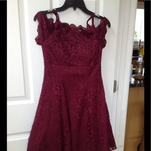 Burgundy / maroon with goldish sparkle dress